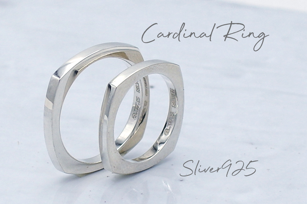 シンプルでも個性の光る四角いリング