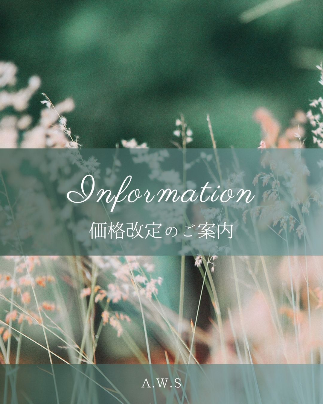 価格改定のご案内